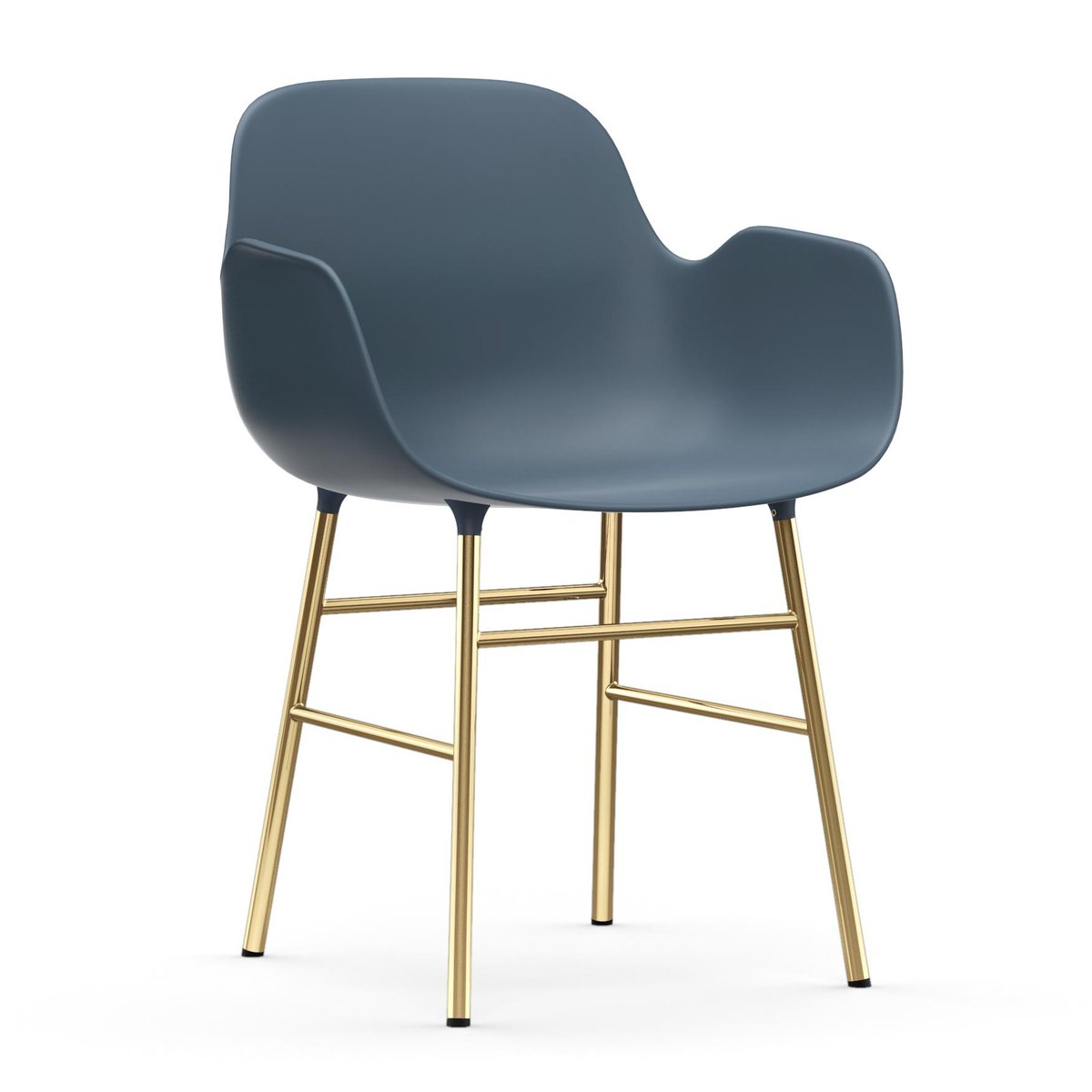 Normann Copenhagen Form karmstol messingsbein Blå
