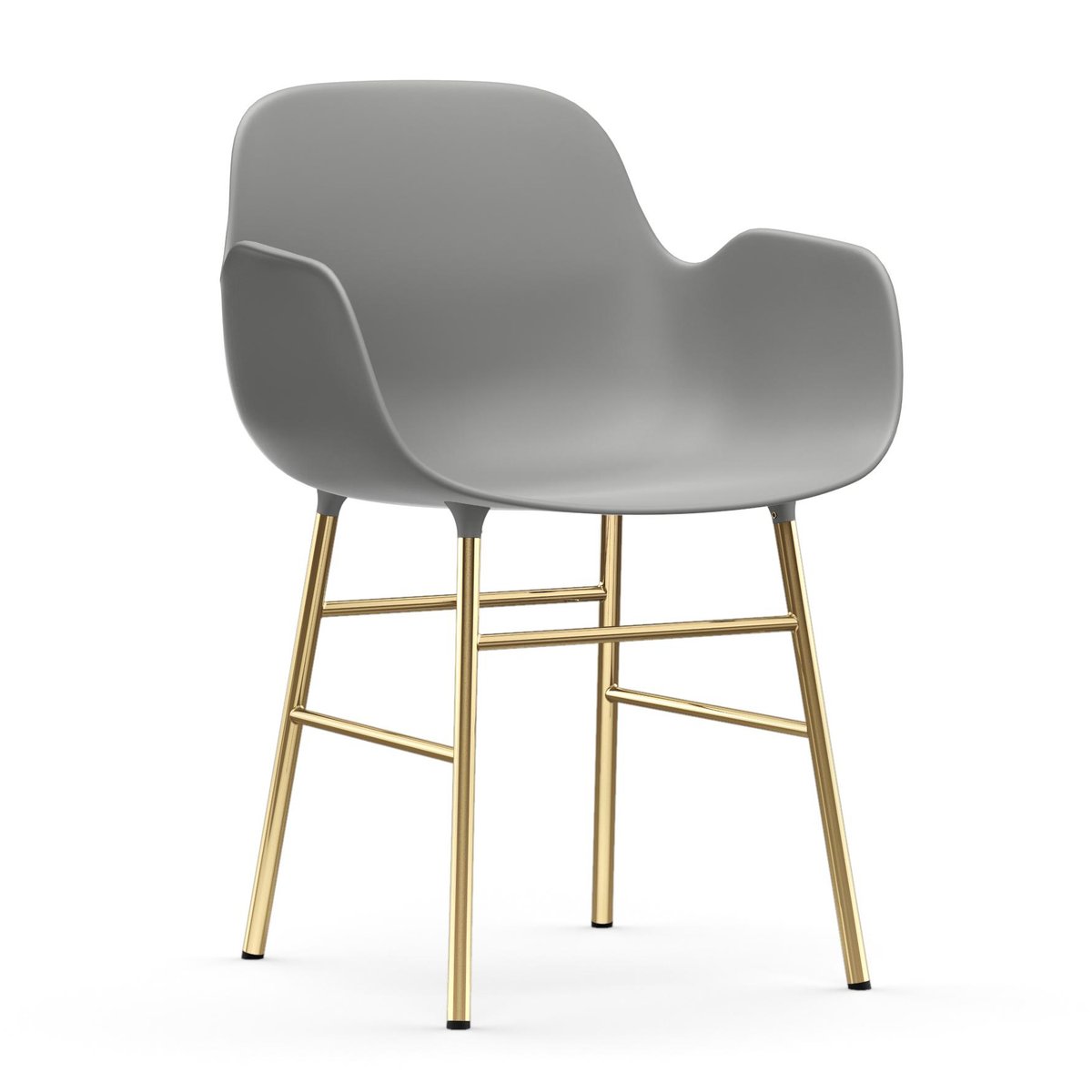 Normann Copenhagen Form karmstol messingsbein Grå