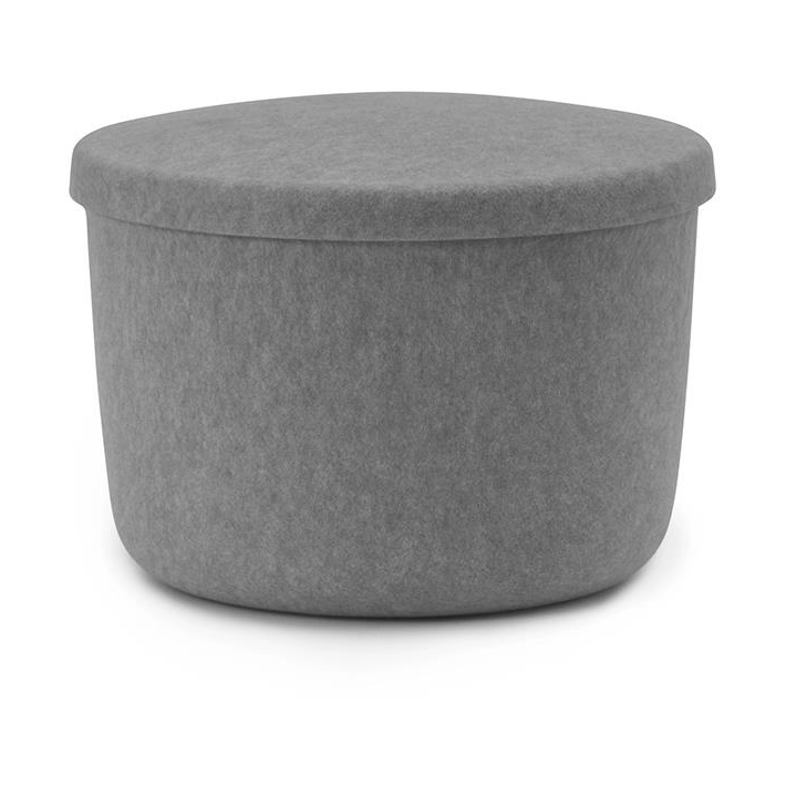 Normann Copenhagen - Hide Storage Pouf Small - Grey - Puffer - Simon Legald - Grå - Plast