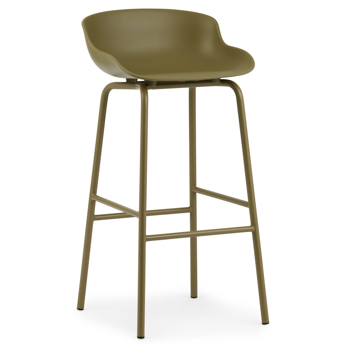 Bilde av Normann Copenhagen Hyg barstol metallben 75 cm Olivengrønn