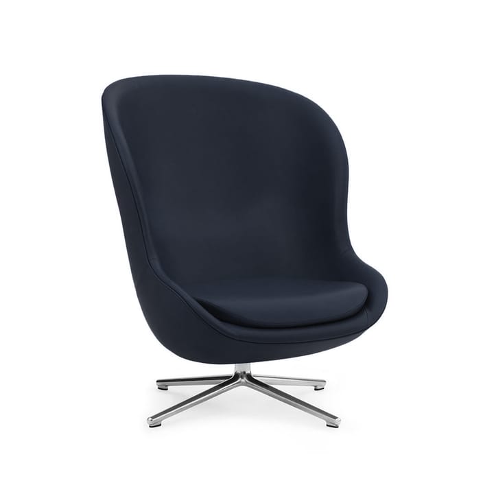 Hyg lenestol - skinn ultra 41573 navy, svingfot i aluminium - Normann Copenhagen