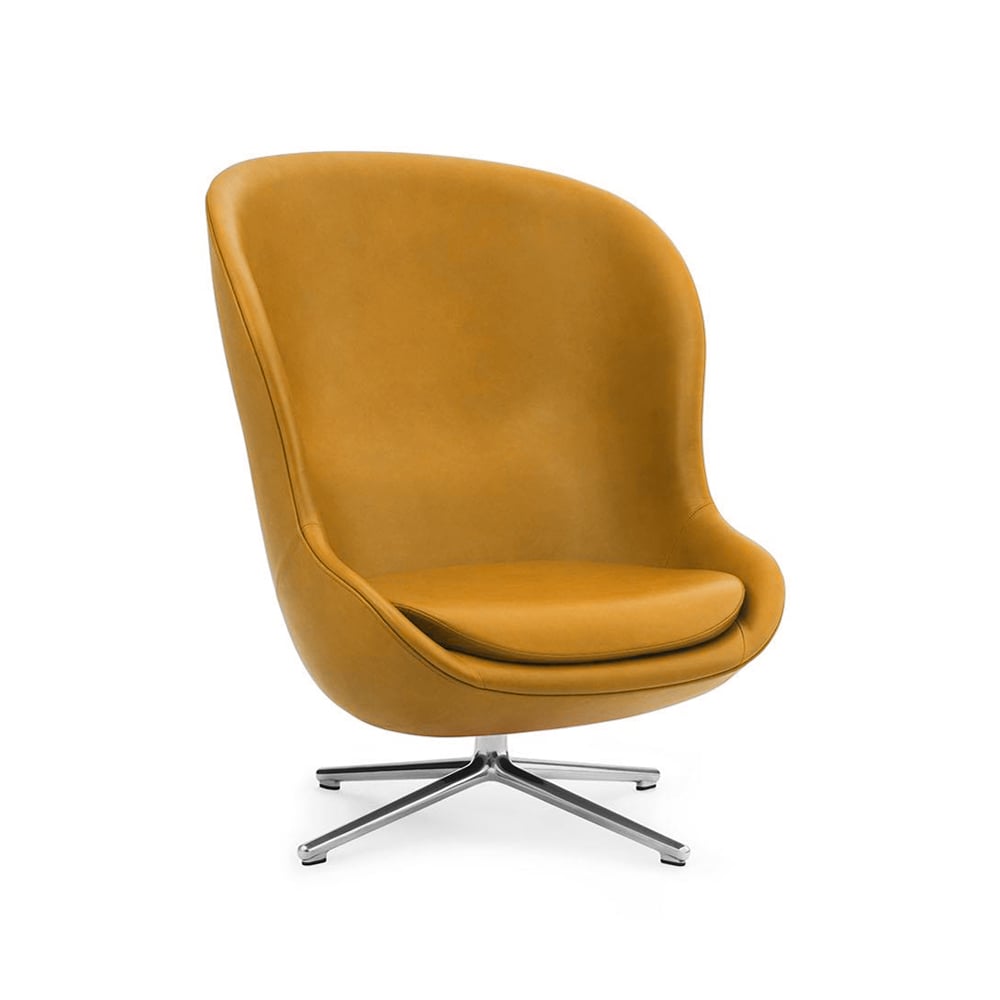 Bilde av Normann Copenhagen Hyg lenestol skinn ultra 41577 sun svingfot i aluminium