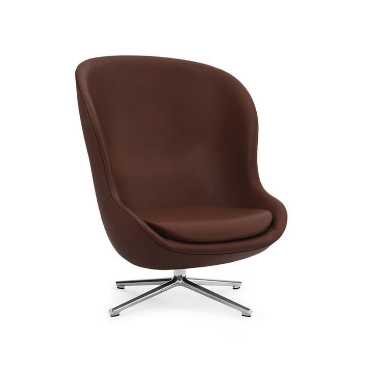 Hyg lenestol - skinn ultra 41598 cognac, svingfot i aluminium - Normann Copenhagen