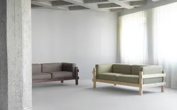 Kube sofa - Brunlakkert furu-stoff Remix 356 Brown, 220 cm - Normann Copenhagen