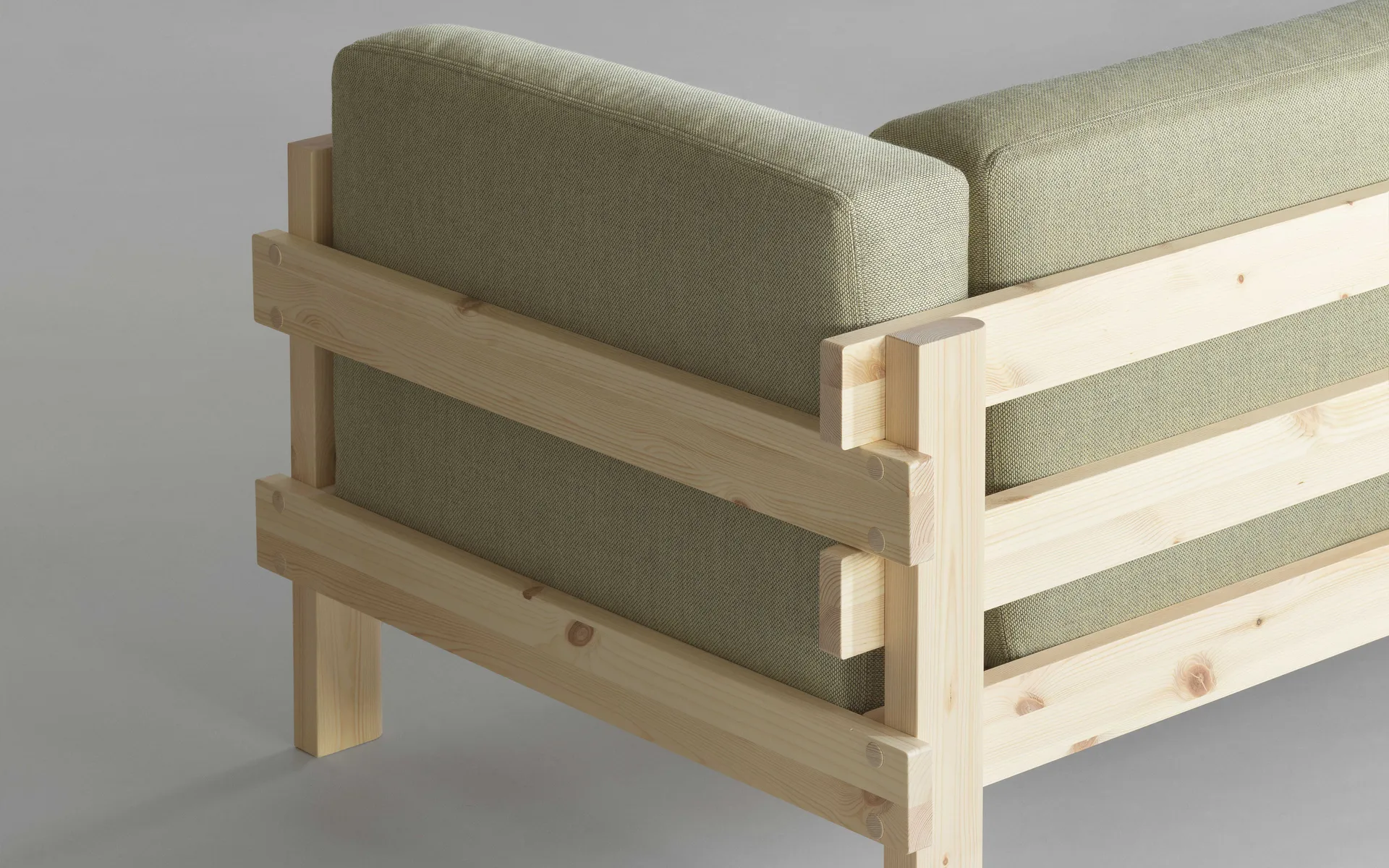 Kube sofa, Lakkert furu-stoff Remix 143 Grey, 220 cm Normann Copenhagen