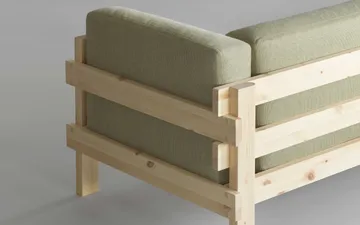 Kube sofa - Lakkert furu-stoff Remix 143 Grey, 220 cm - Normann Copenhagen