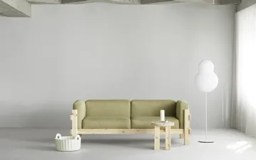 Kube sofa - Lakkert furu-stoff Remix 143 Grey, 220 cm - Normann Copenhagen