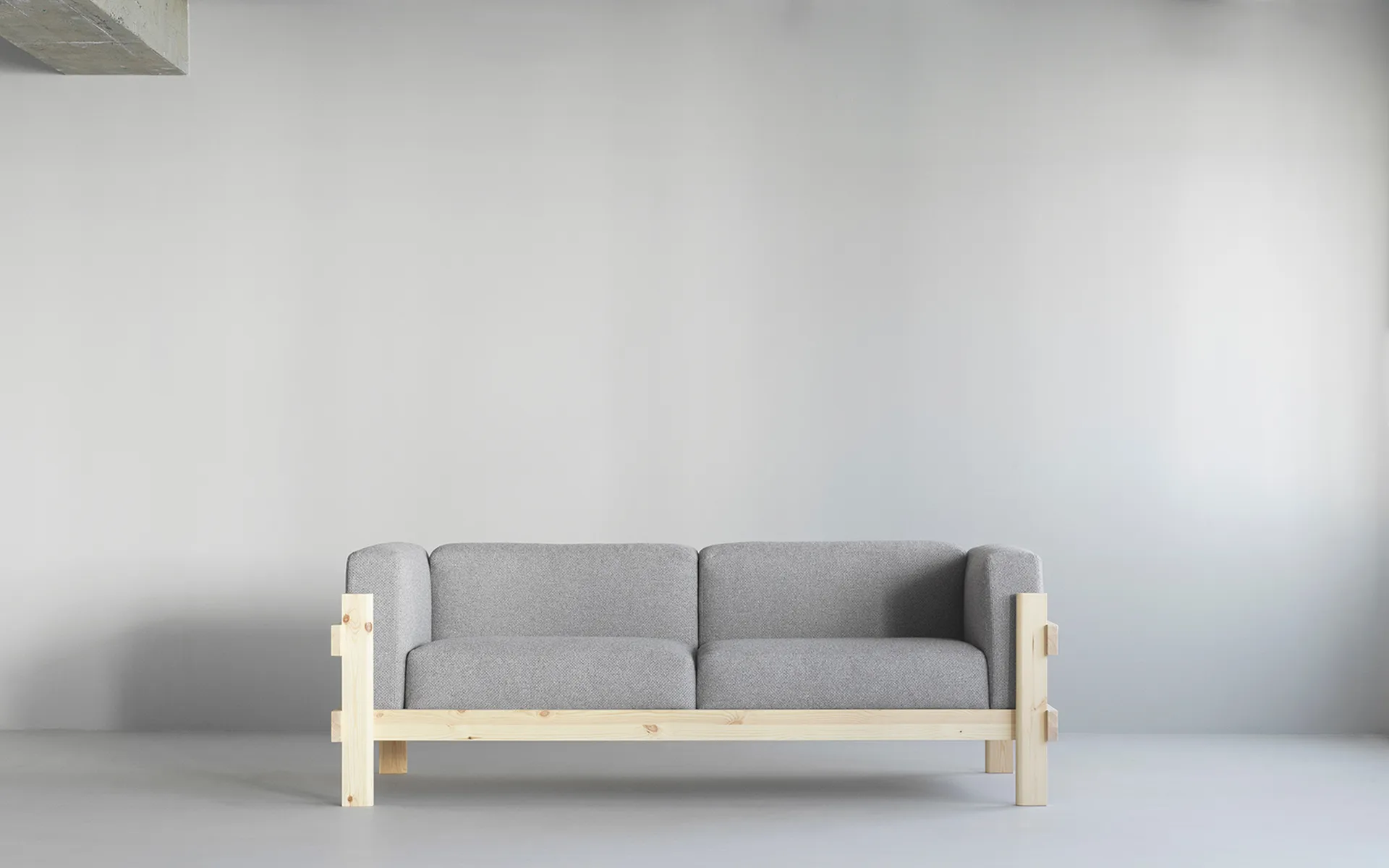 Kube sofa, Lakkert furu-stoff Remix 223 Beige, 220 cm Normann Copenhagen