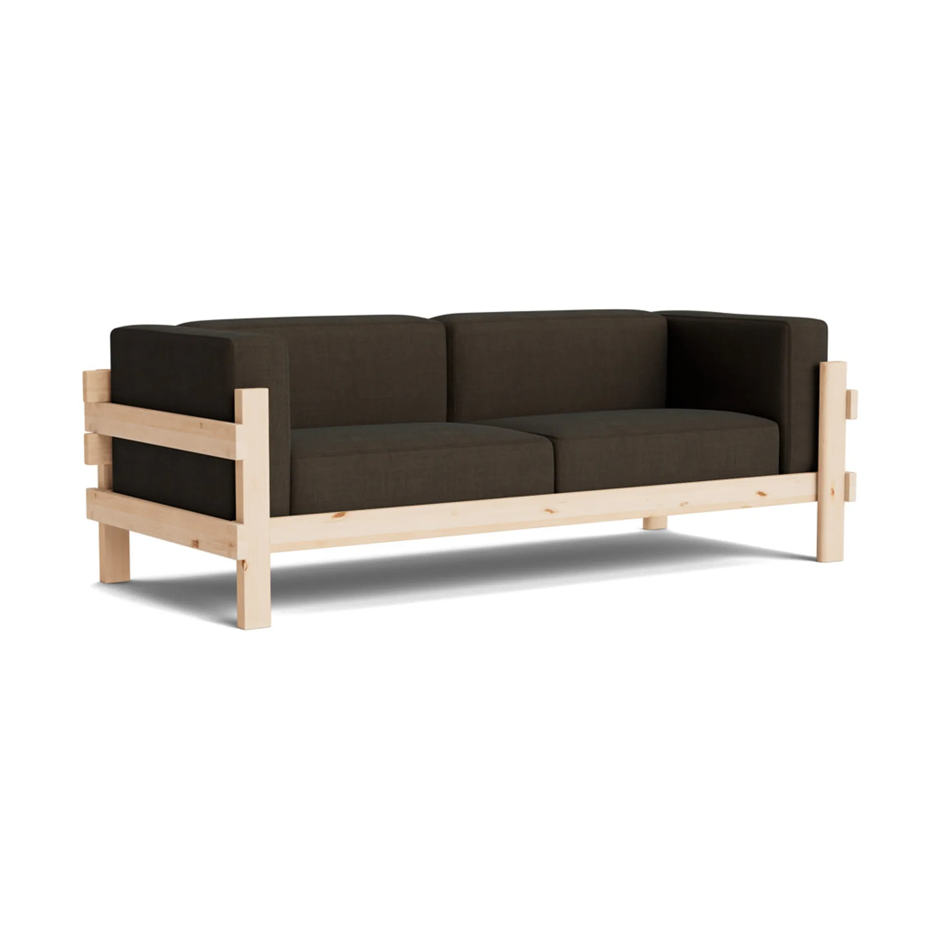 Kube sofa, Lakkert furu-stoff Remix 356 Brown, 220 cm Normann Copenhagen