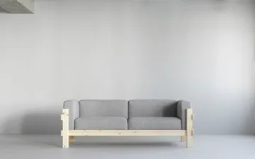 Kube sofa - Lakkert furu-stoff Remix 356 Brown, 220 cm - Normann Copenhagen