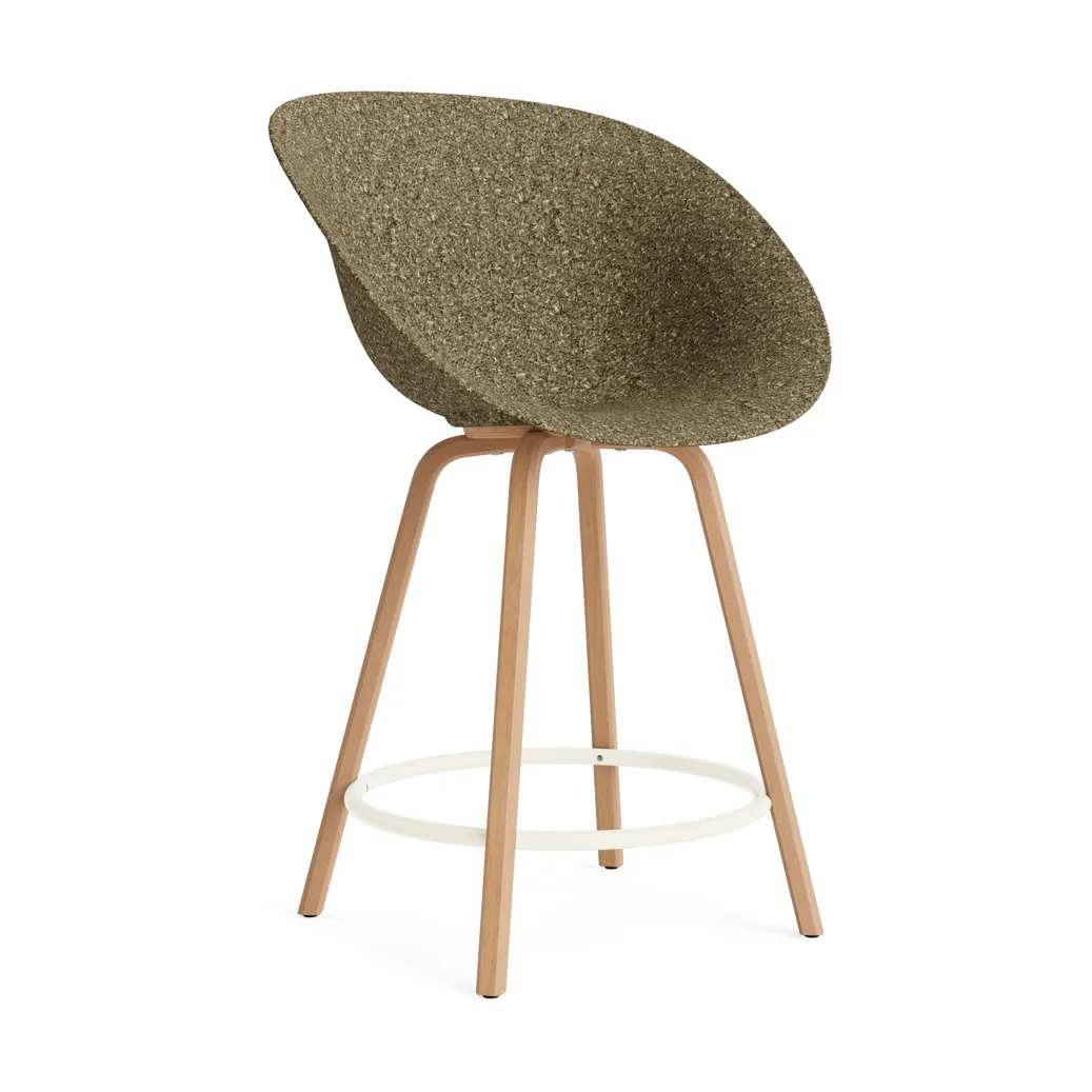Mat Bar Armchair karmstol 65 cm, Seaweed-beech-cream steel Normann Copenhagen