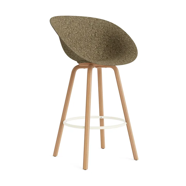 Mat Bar Armchair karmstol 75 cm - Seaweed-beech-cream steel - Normann Copenhagen