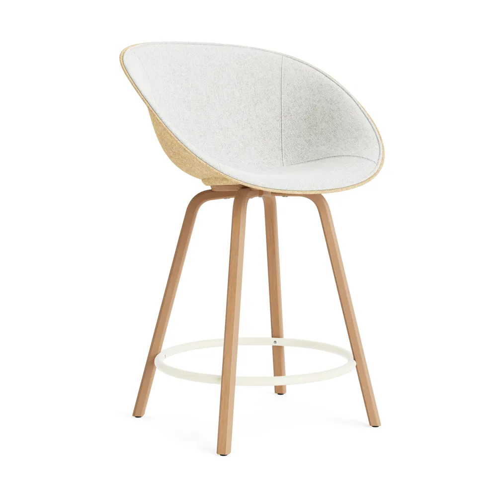 Mat Bar Armchair karmstol  fremsidepolstring 65 cm, Hallingdal 110-hemp-beech-cream steel Normann Copenhagen