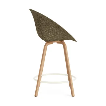 Mat Bar Armchair karmstol  fremsidepolstring 65 cm - Hallingdal 110-seaweed-beech-cream steel - Normann Copenhagen