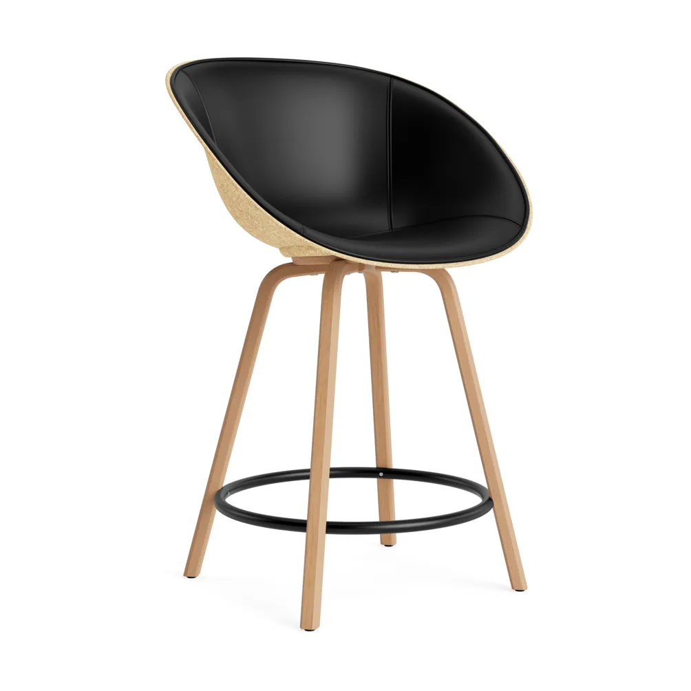 Mat Bar Armchair karmstol  fremsidepolstring 65 cm, Ultra 41599-hemp-beech-black steel Normann Copenhagen