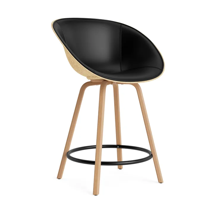 Mat Bar Armchair karmstol  fremsidepolstring 65 cm - Ultra 41599-hemp-beech-black steel - Normann Copenhagen