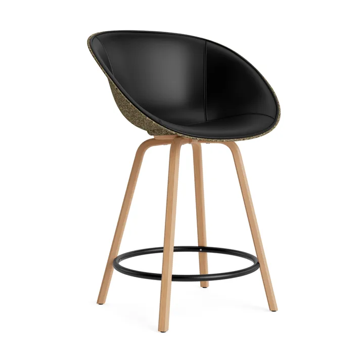 Mat Bar Armchair karmstol  fremsidepolstring 65 cm - Ultra 41599-seaweed-beech-black steel - Normann Copenhagen