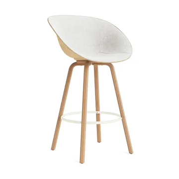 Mat Bar Armchair karmstol  fremsidepolstring 75 cm - Hallingdal 110-hemp-beech-cream steel - Normann Copenhagen