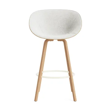 Mat Bar Armchair karmstol  fremsidepolstring 75 cm - Hallingdal 110-hemp-beech-cream steel - Normann Copenhagen