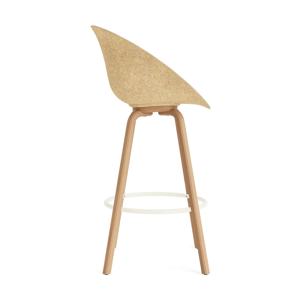 Mat Bar Armchair karmstol  fremsidepolstring 75 cm, Hallingdal 110-hemp-beech-cream steel Normann Copenhagen
