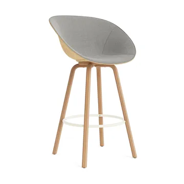 Mat Bar Armchair karmstol  fremsidepolstring 75 cm - Remix 133-hemp-beech-cream steel - Normann Copenhagen