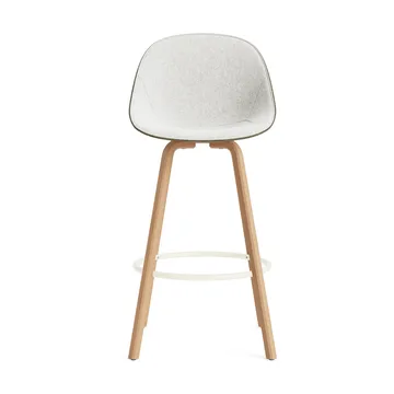 Mat Bar Chair barkrakk  fremsidepolstring 75 cm - Hallingdal 110-seaweed-beech-cream steel - Normann Copenhagen