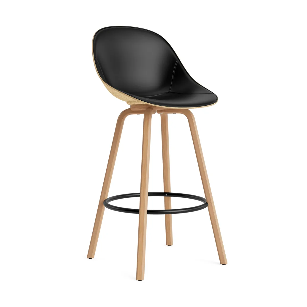 Mat Bar Chair barkrakk  fremsidepolstring 75 cm, Ultra 41599-hemp-beech-black steel Normann Copenhagen