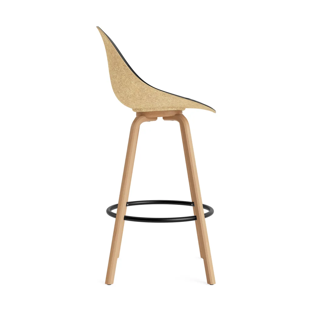 Mat Bar Chair barkrakk  fremsidepolstring 75 cm, Ultra 41599-hemp-beech-black steel Normann Copenhagen