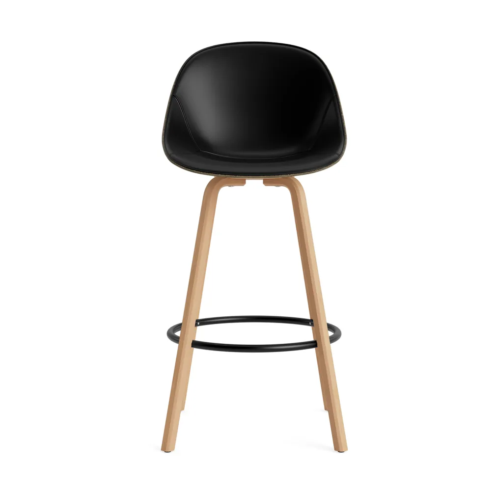Mat Bar Chair barkrakk  fremsidepolstring 75 cm, Ultra 41599-seaweed-beech-black steel Normann Copenhagen