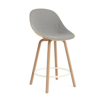 Mat Bar Chair barstol  fremsidepolstring 65 cm - Remix 133-hemp-beech-cream steel - Normann Copenhagen