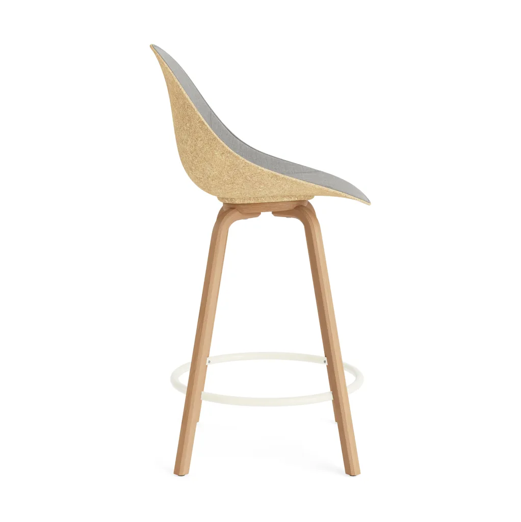 Mat Bar Chair barstol  fremsidepolstring 65 cm, Remix 133-hemp-beech-cream steel Normann Copenhagen