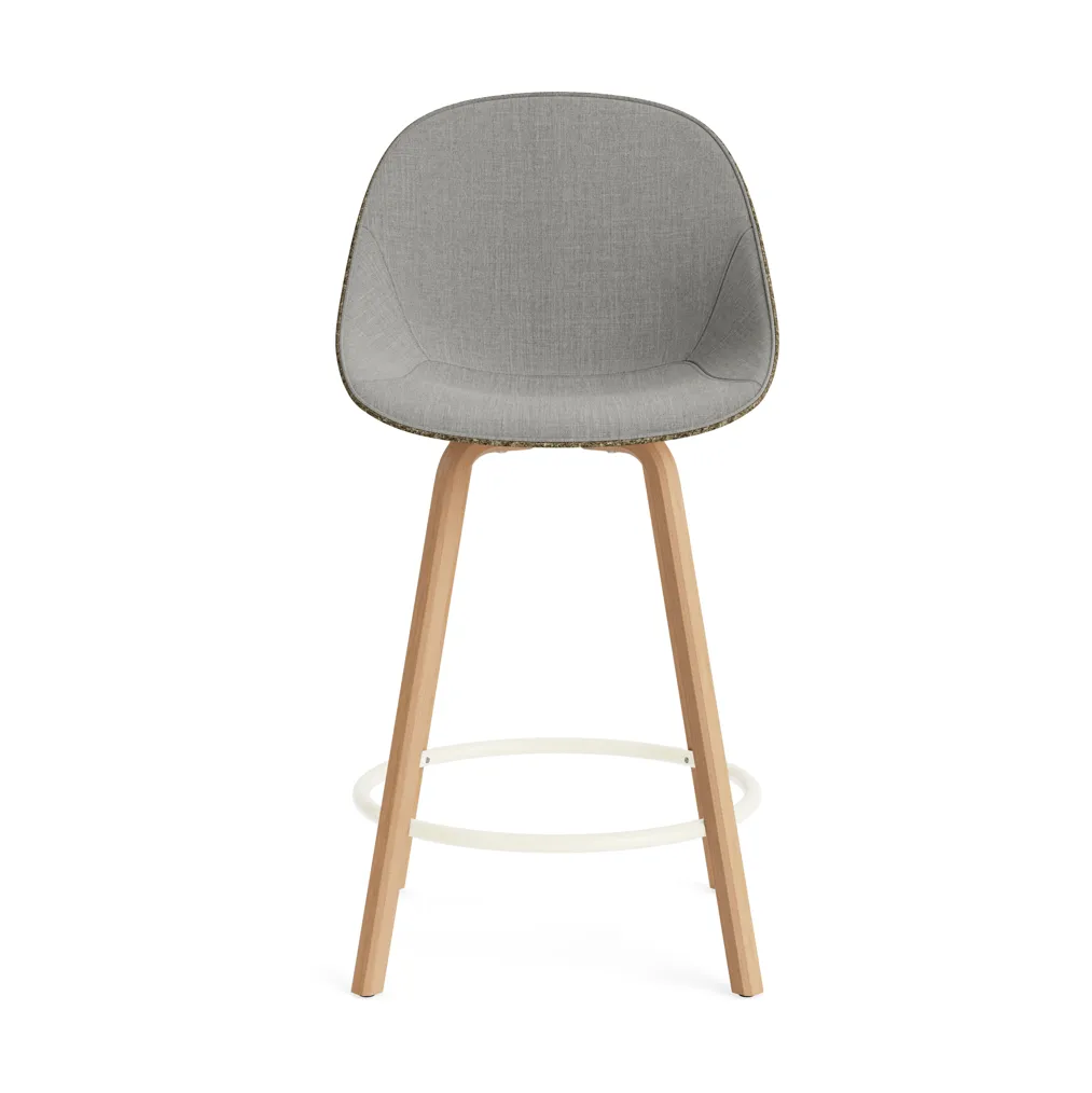 Mat Bar Chair barstol  fremsidepolstring 65 cm, Remix 133-seaweed-beech-cream steel Normann Copenhagen