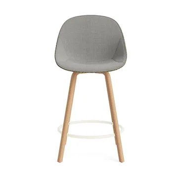Mat Bar Chair barstol  fremsidepolstring 65 cm - Remix 133-seaweed-beech-cream steel - Normann Copenhagen
