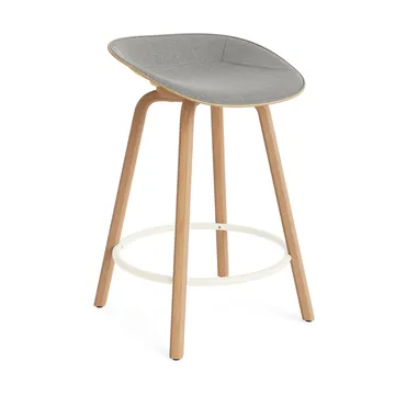 Mat Barstool barkrakk  fremsidepolstring 65 cm - Remix 133-hemp-beech-cream steel - Normann Copenhagen