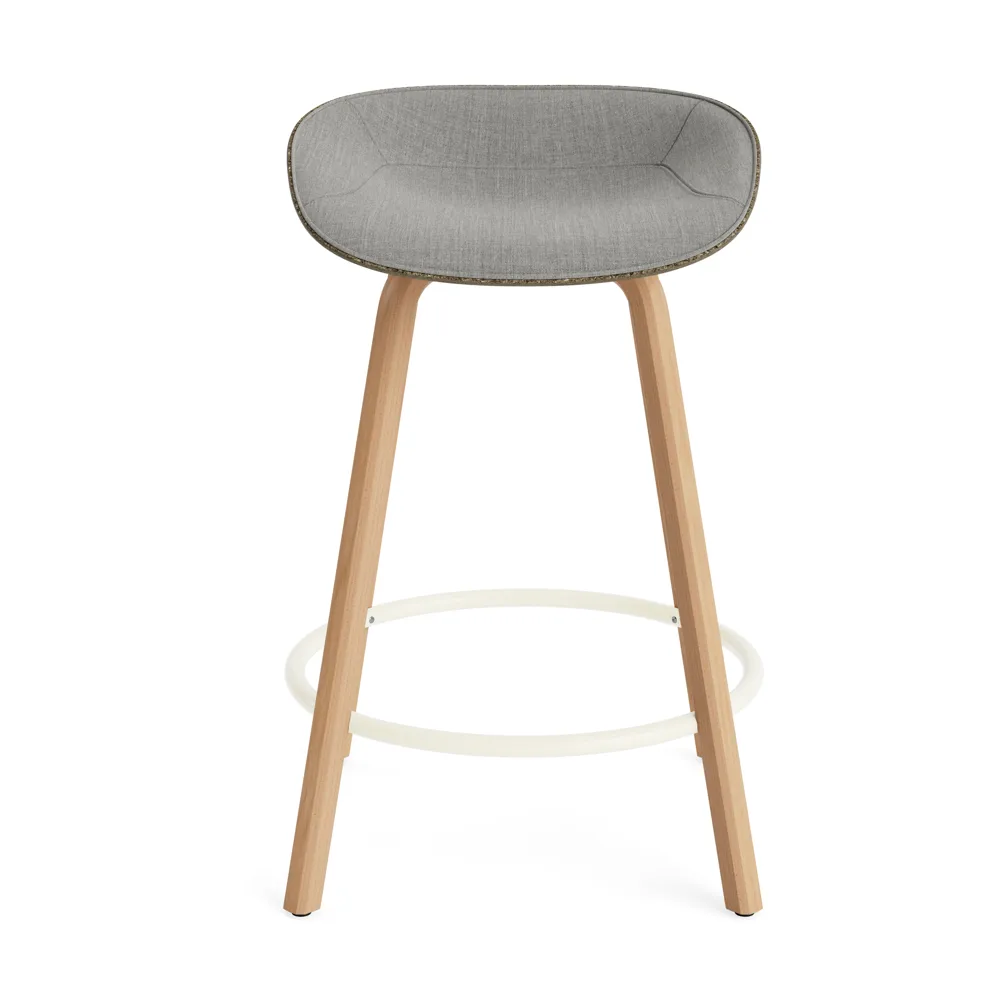 Mat Barstool barkrakk  fremsidepolstring 65 cm, Remix 133-seaweed-beech-cream steel Normann Copenhagen
