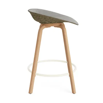 Mat Barstool barkrakk  fremsidepolstring 65 cm - Remix 133-seaweed-beech-cream steel - Normann Copenhagen