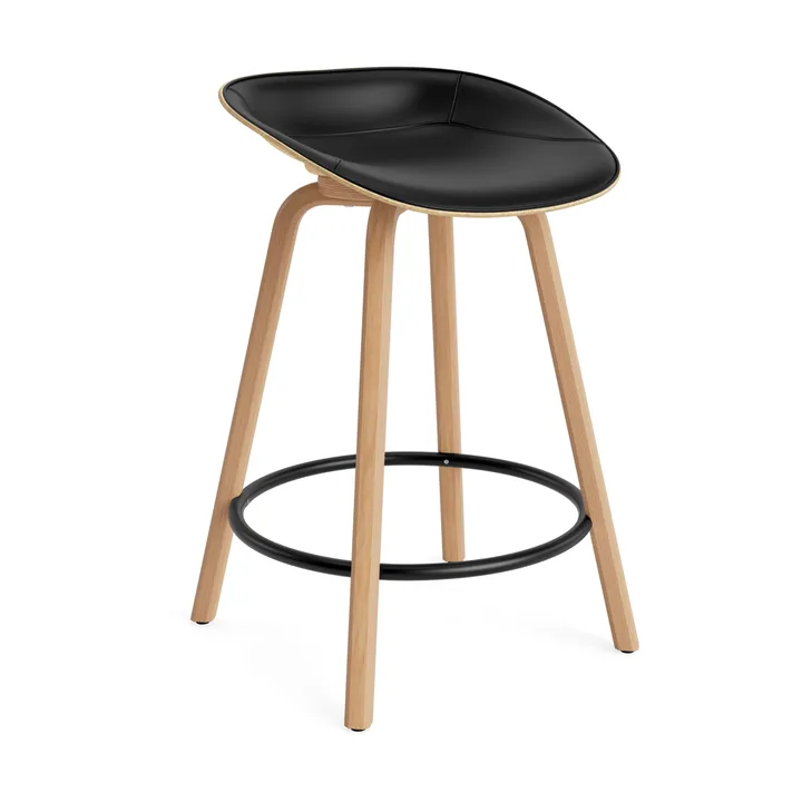 Mat Barstool barkrakk  fremsidepolstring 65 cm - Ultra 41599-hemp-beech-black steel - Normann Copenhagen