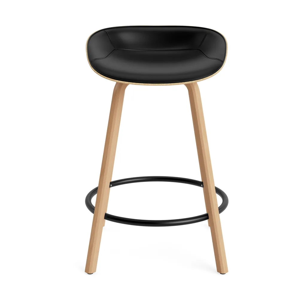 Mat Barstool barkrakk  fremsidepolstring 65 cm, Ultra 41599-hemp-beech-black steel Normann Copenhagen