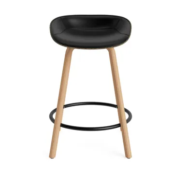 Mat Barstool barkrakk  fremsidepolstring 65 cm - Ultra 41599-seaweed-beech-black steel - Normann Copenhagen