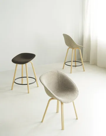 Mat Barstool barkrakk  fremsidepolstring 65 cm - Ultra 41599-seaweed-beech-black steel - Normann Copenhagen