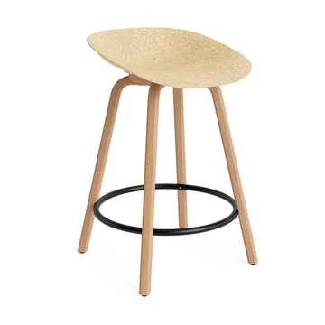 Mat Barstool barstol 65 cm - Hemp-beech-black steel - Normann Copenhagen