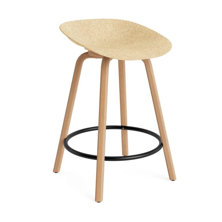 Mat Barstool barstol 65 cm - Hemp-beech-black steel - Normann Copenhagen