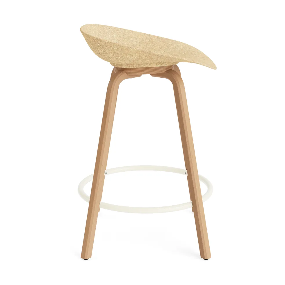 Mat Barstool barstol 65 cm, Hemp-beech-cream steel Normann Copenhagen