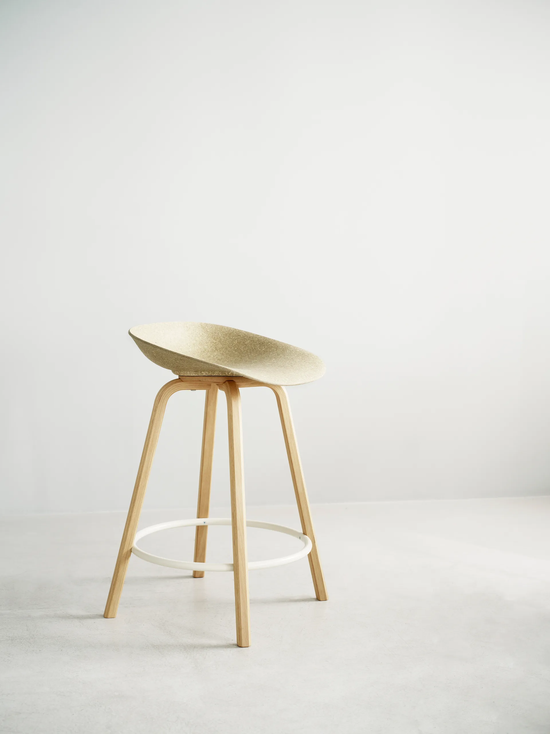 Mat Barstool barstol 65 cm, Hemp-beech-cream steel Normann Copenhagen