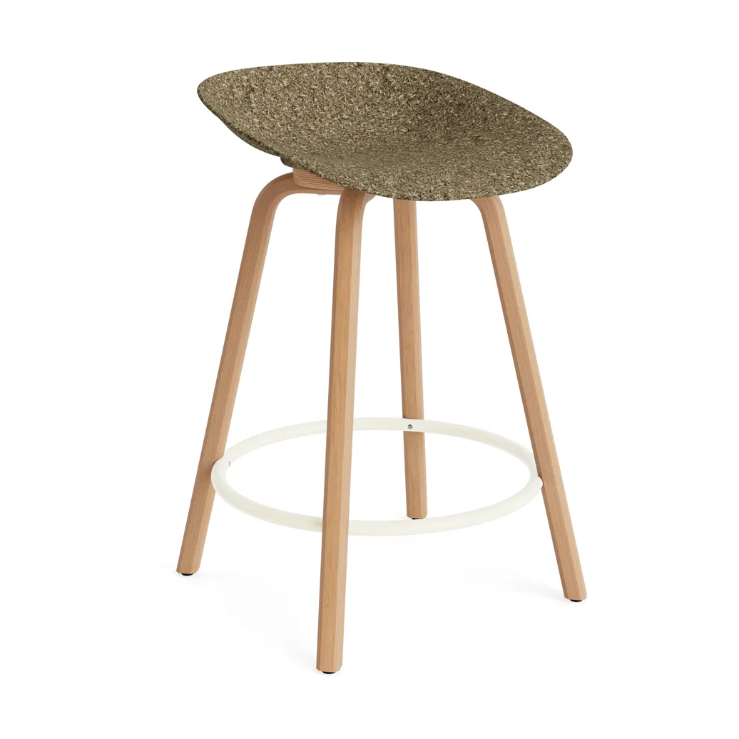 Mat Barstool barstol 65 cm, Seaweed-beech-cream steel Normann Copenhagen