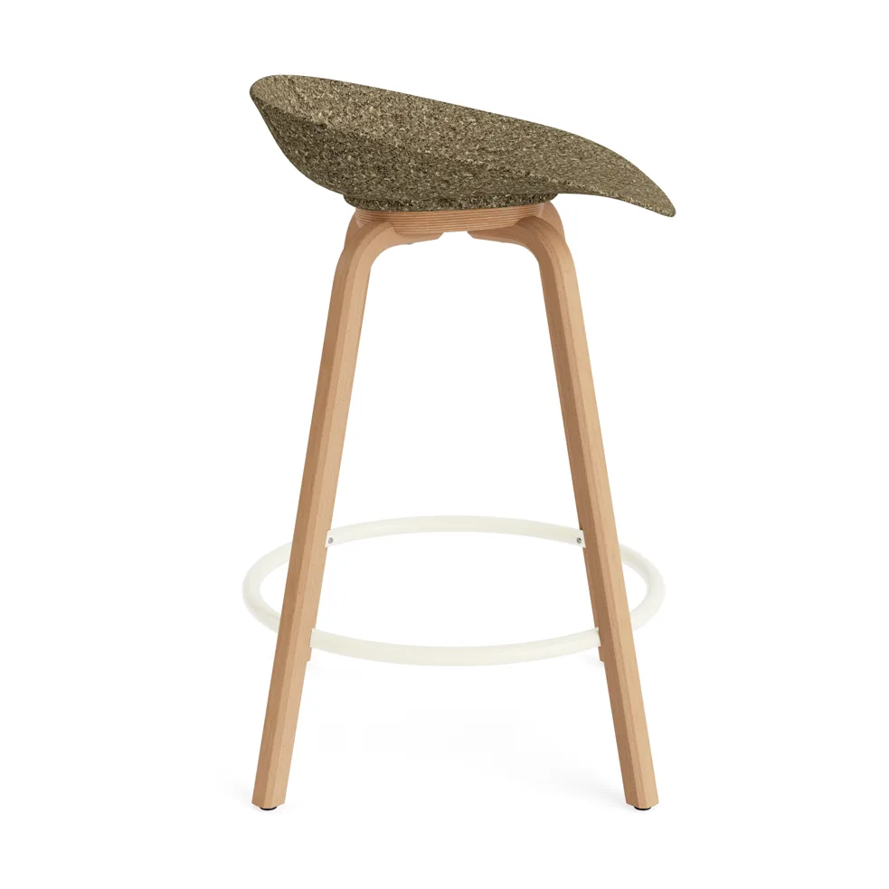 Mat Barstool barstol 65 cm, Seaweed-beech-cream steel Normann Copenhagen