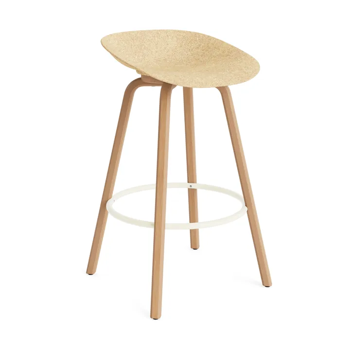 Mat Barstool barstol 75 cm - Hemp-beech-cream steel - Normann Copenhagen