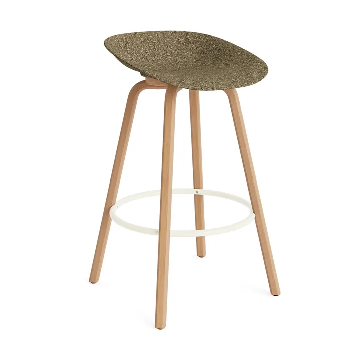 Mat Barstool barstol 75 cm - Seaweed-beech-cream steel - Normann Copenhagen