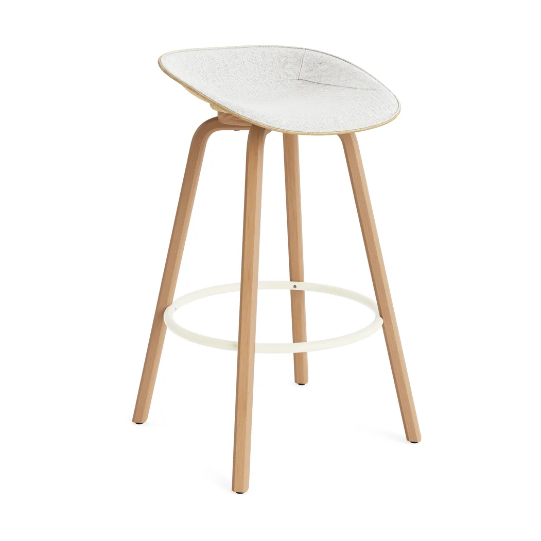 Mat Barstool barstol  fremsidepolstring 75 cm, Hallingdal 110-hemp-beech-cream steel Normann Copenhagen