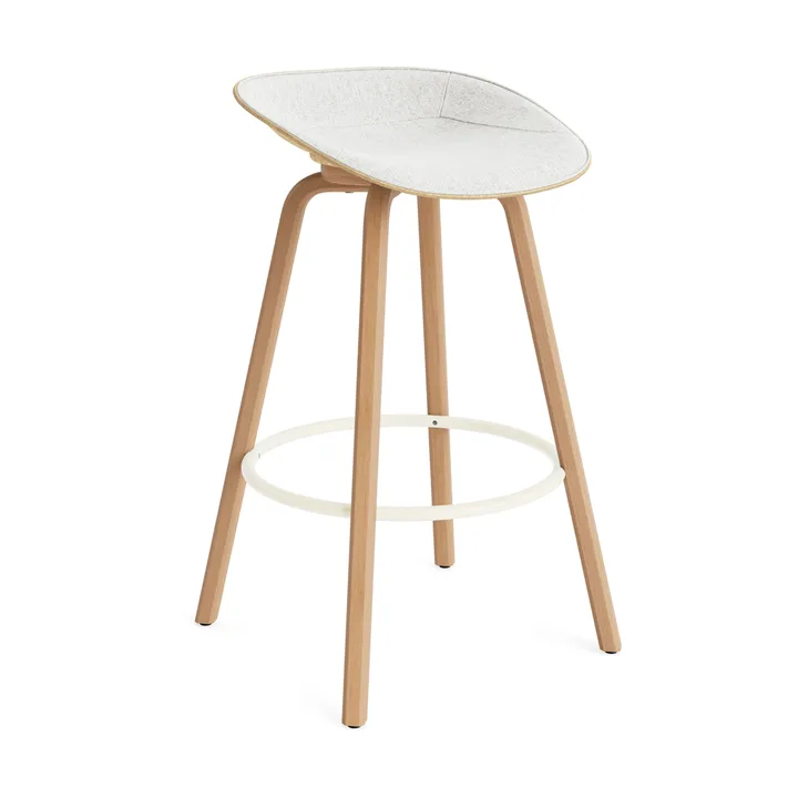 Mat Barstool barstol  fremsidepolstring 75 cm - Hallingdal 110-hemp-beech-cream steel - Normann Copenhagen